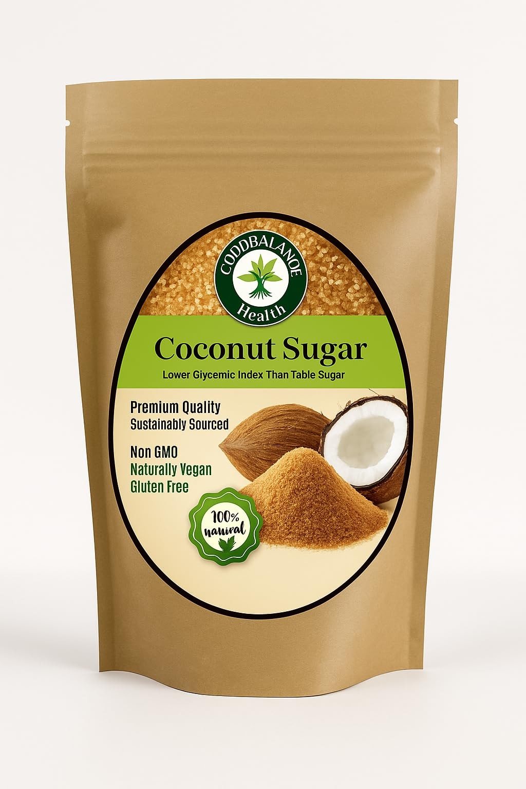 Good Balance Health Organic Coconut Sugar, 32 oz 1 Ounce (Pack of 1), golden