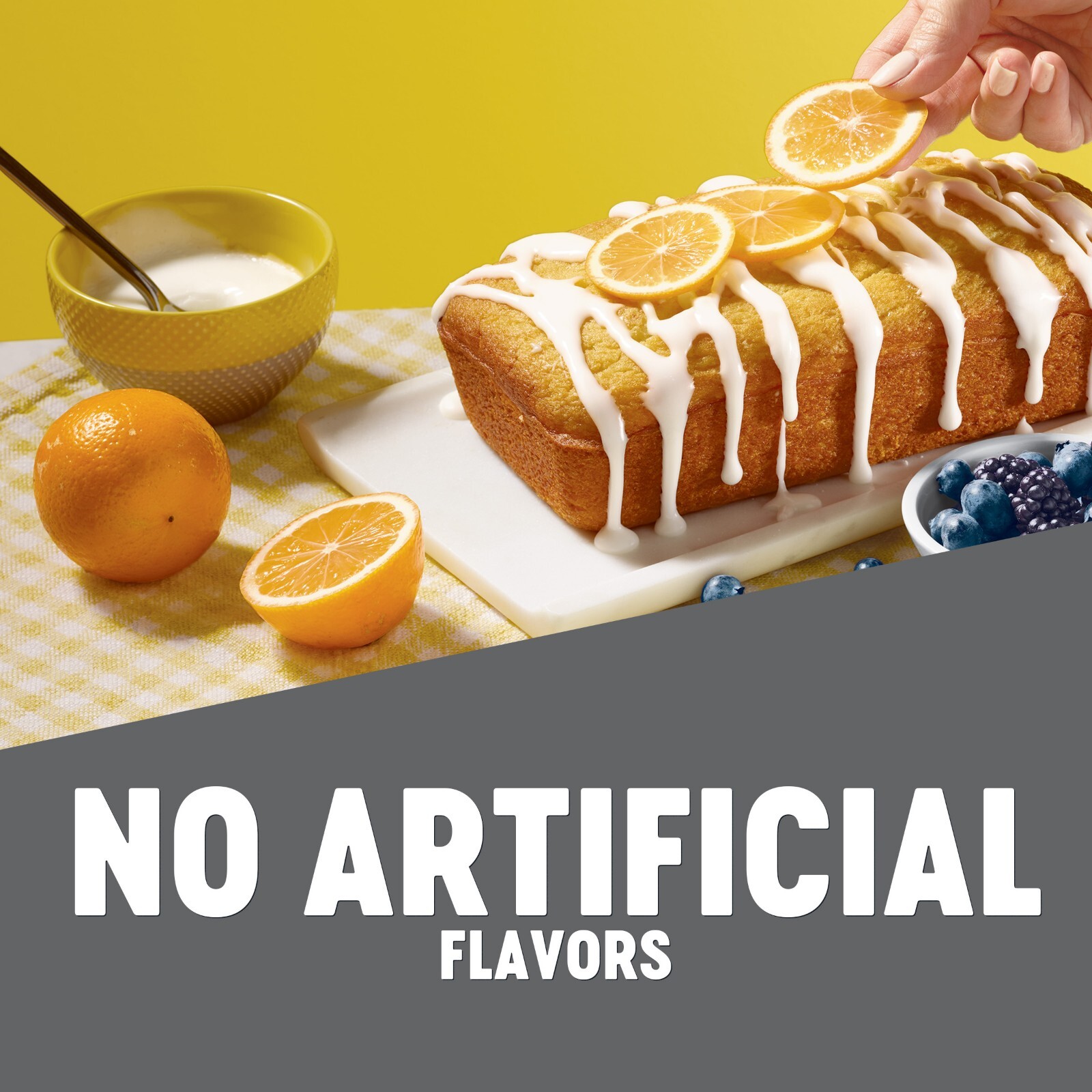 Krusteaz Meyer Lemon Pound Cake and Glaze Mix, 16.5 Oz Box No Artificial Flavors