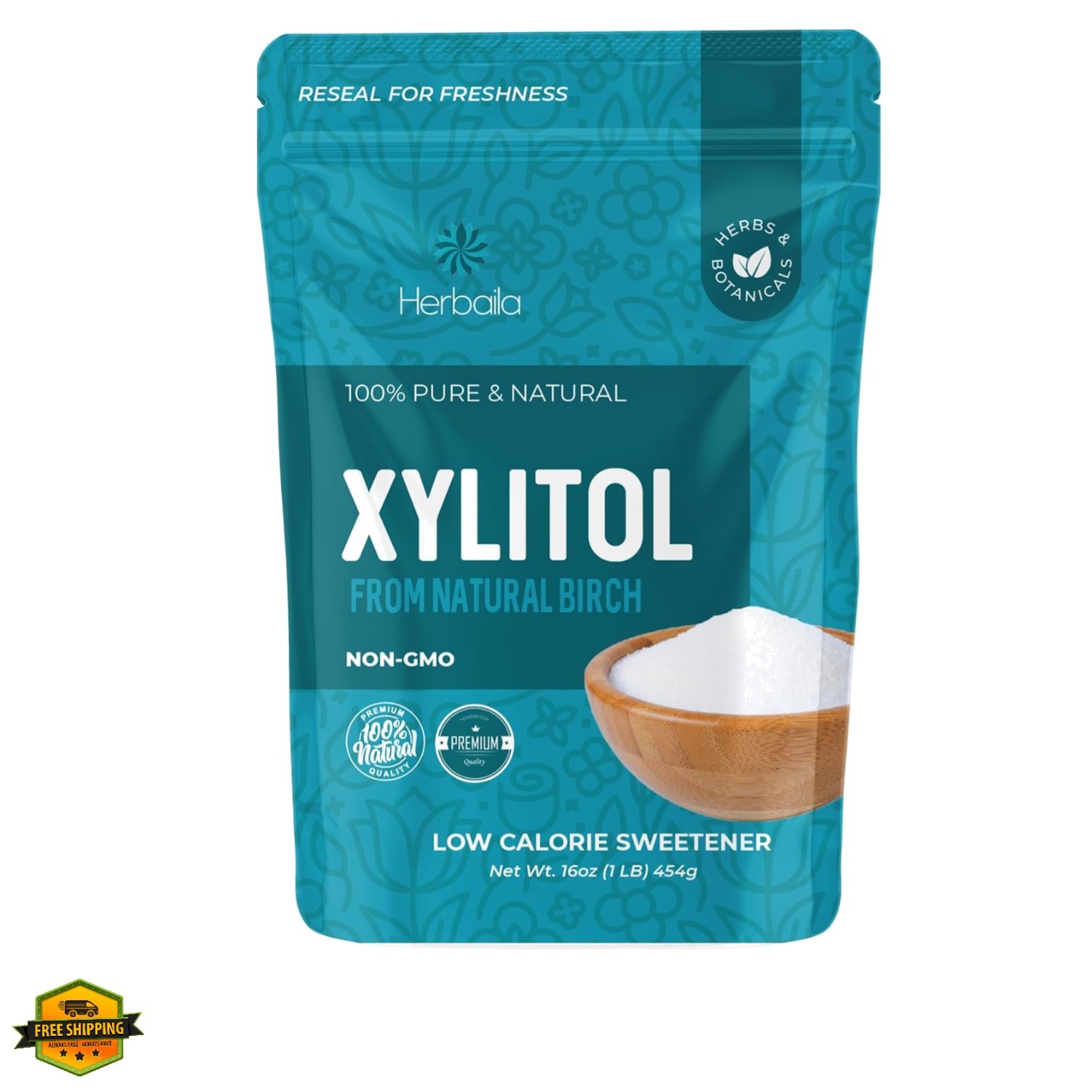 Xylitol Sweetener 1lb. Pure Granulated Sugar Substitute Bulk, All Natural Swe…