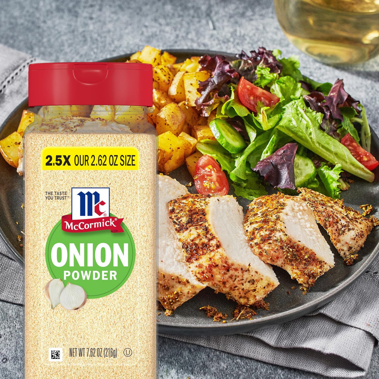 McCormick Onion Powder, Non GMO, Made with Fresh, Whole, Onions, 7.62 Ounce