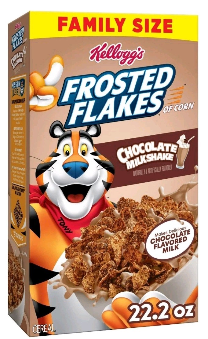 3 PACK! FAMILY SIZE Frosted Flakes Chocolate Milkshake Breakfast Cereal 22.2 Oz