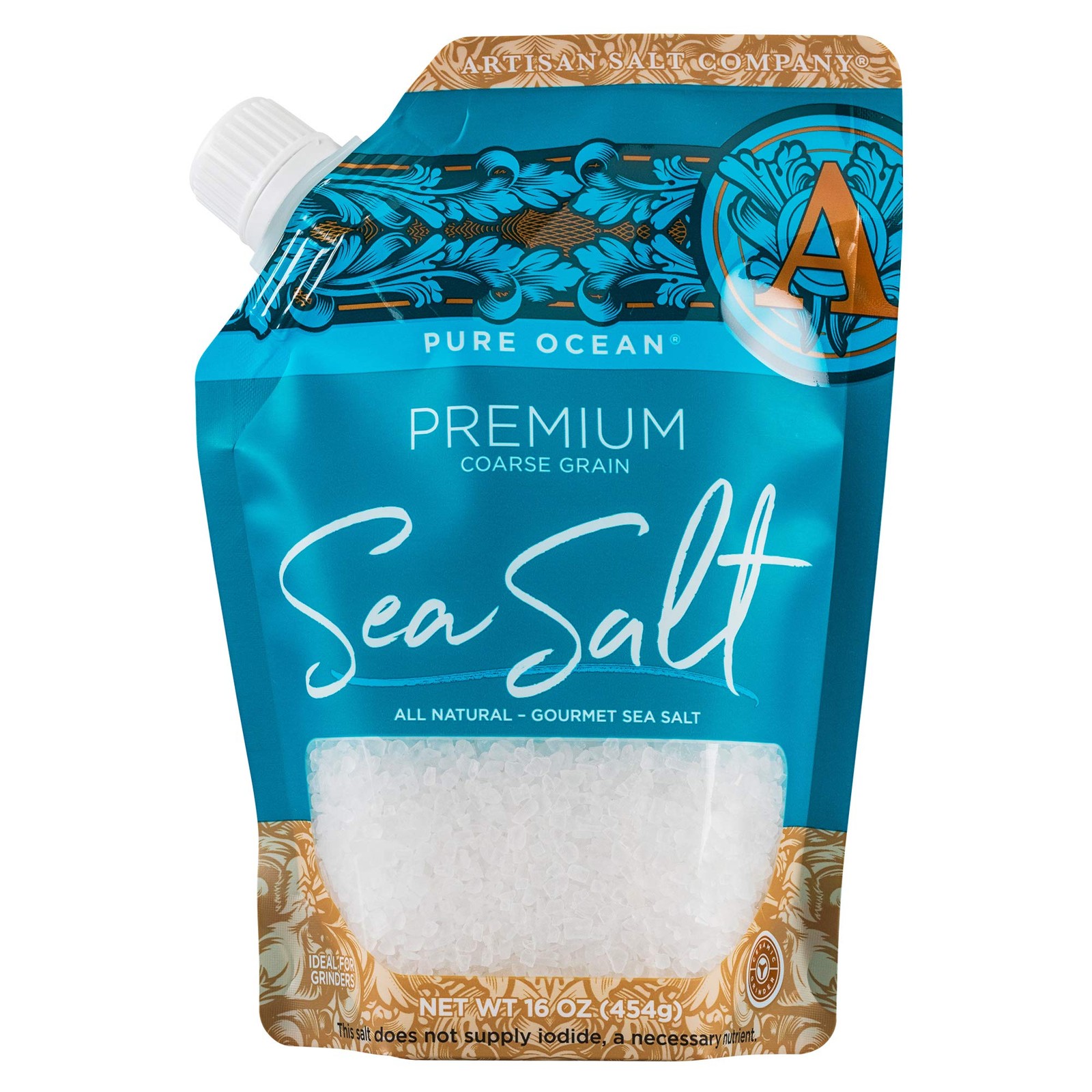 Pure Ocean Premium Sea Salt 16 Ounce Natural Culinary Salt For Cooking Baking