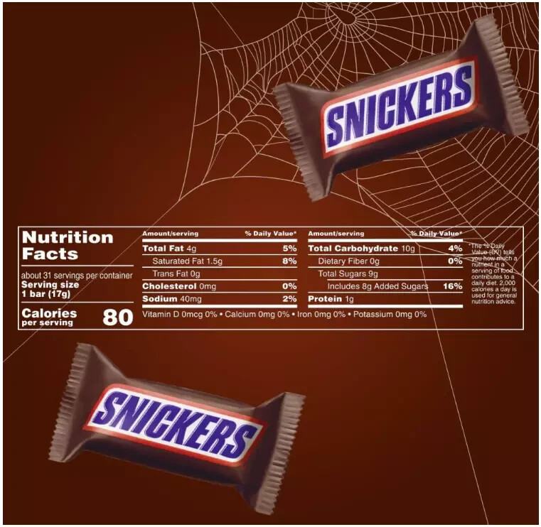 SNICKERS Fun Size Chocolate Candy Bars, 18.71 oz Jumbo Bulk Candy Bag