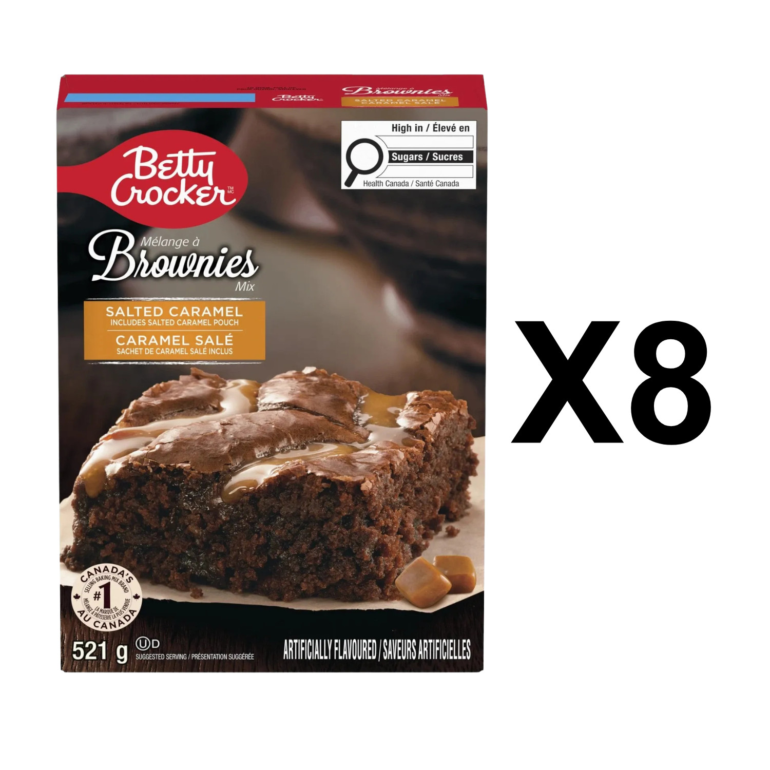 Betty Crocker Salted Caramel Brownies Mix 521g Baking Sweet Treats (8 Packs)