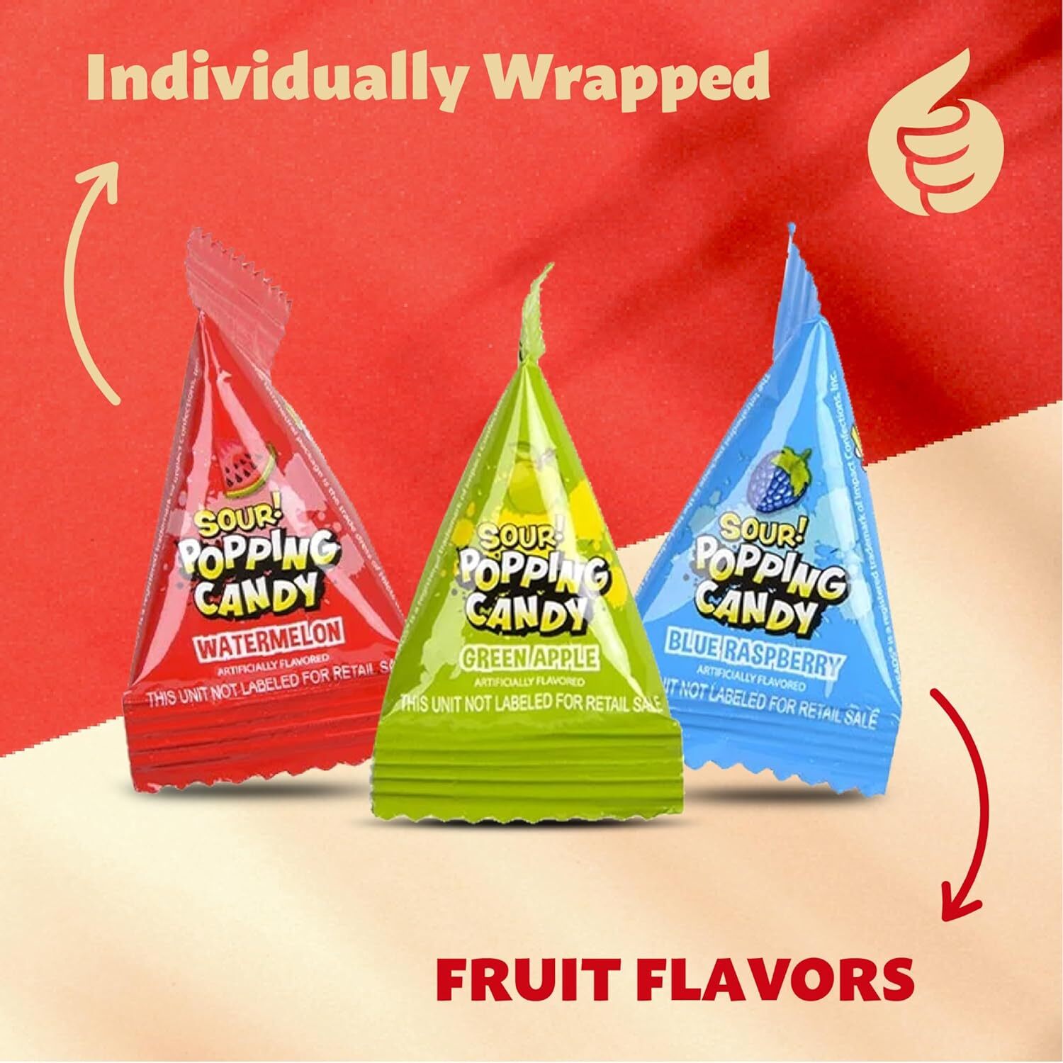 Warheads Sour Popping Candy – Assorted Fruit Flavors, 24 Pieces Pack