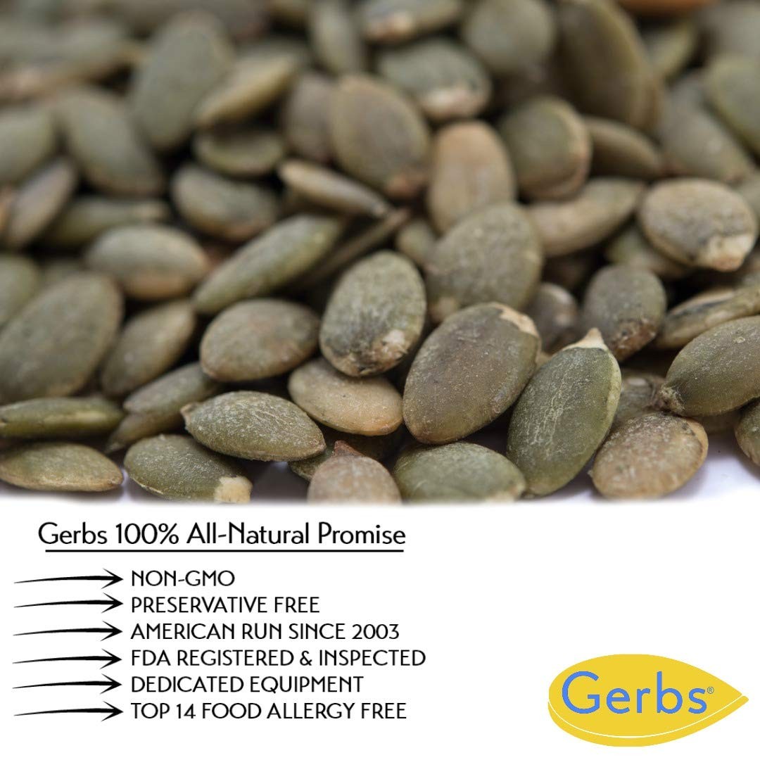 GERBS Unsalted Pumpkin Seed Kernels 2 LBS|Top 14 Allergy Free Food |Use in sa…