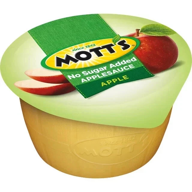 Mott’s Unsweetened Applesauce, No Artificial Flavors, 3.9 Oz Cups, 18 COUNT