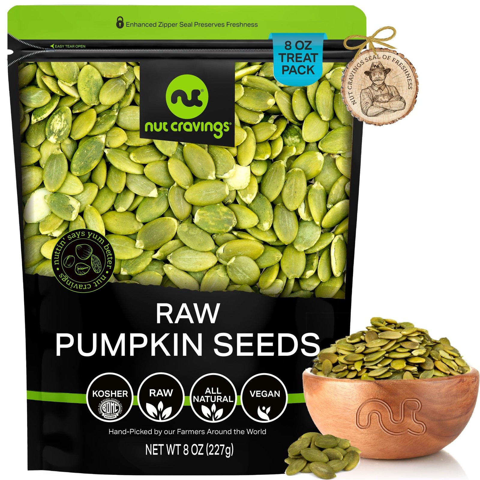 – Raw Pumpkin Seeds Pepitas, Unsalted, Shelled, (8oz – 1 Pack) Bulk Nuts Pack…