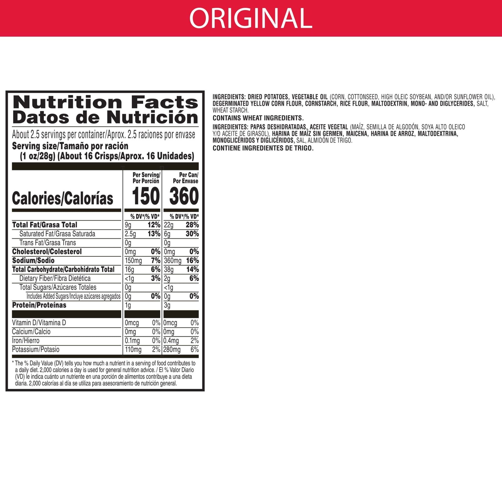 Pringles Potato Crisps Chips, Lunch Snacks, 2.3 Ounce (Pack of 24), Red