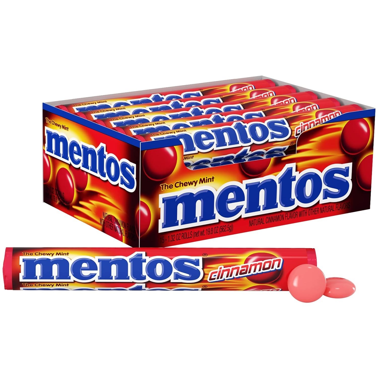 Refreshing Cinnamon Mint Chewy Candy, 14 Pieces Per Roll