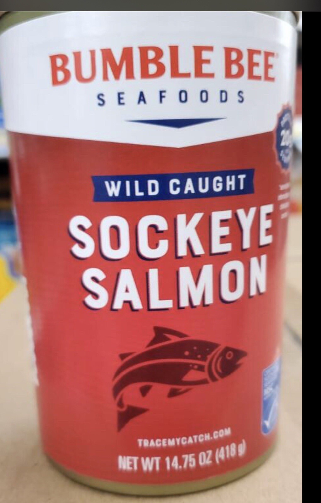 Delicious WILD CAUGHT Bumble Bee SOCKEYE Salmon, 14.75OZ(PACK 5)best By 07/2027