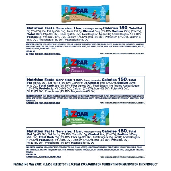 Chocolate Chip, Iced Oatmeal Cookie;mores Soft-Baked Energy