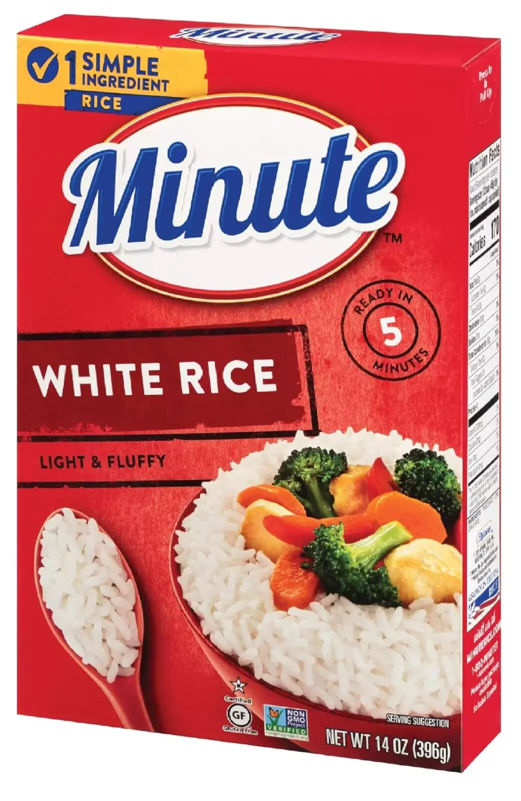 Minute White Rice, Instant White Rice for Quick Dinner Meals, 14-Ounce Box