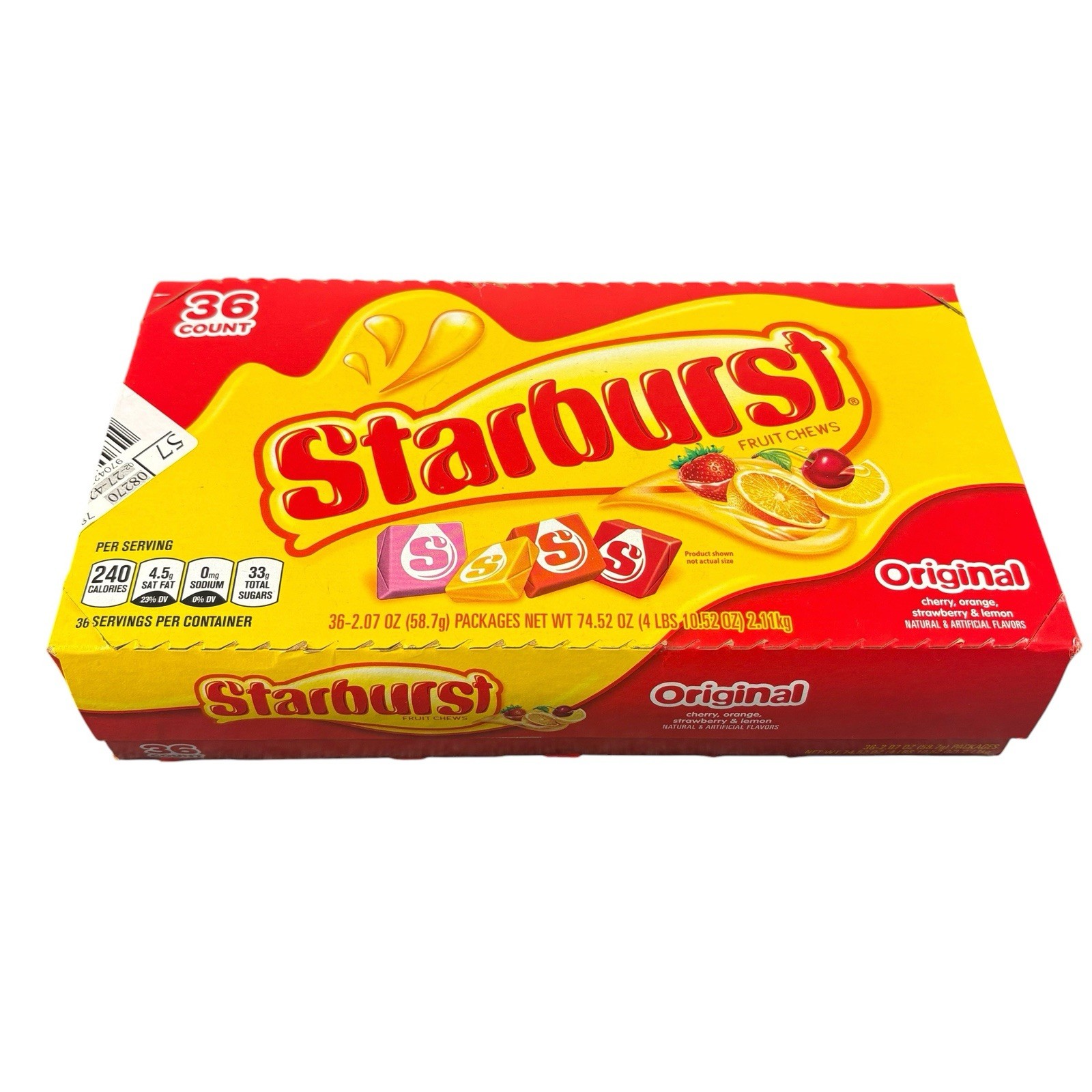 Starburst Original Fruit Chews Candy 36 Count Box Best By 04/2027 74.52 Oz