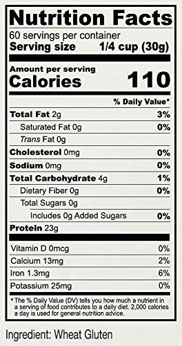 Vital Wheat Gluten Powder High in Protein (4lb) 4 Pound Resealable Keto Low Carb