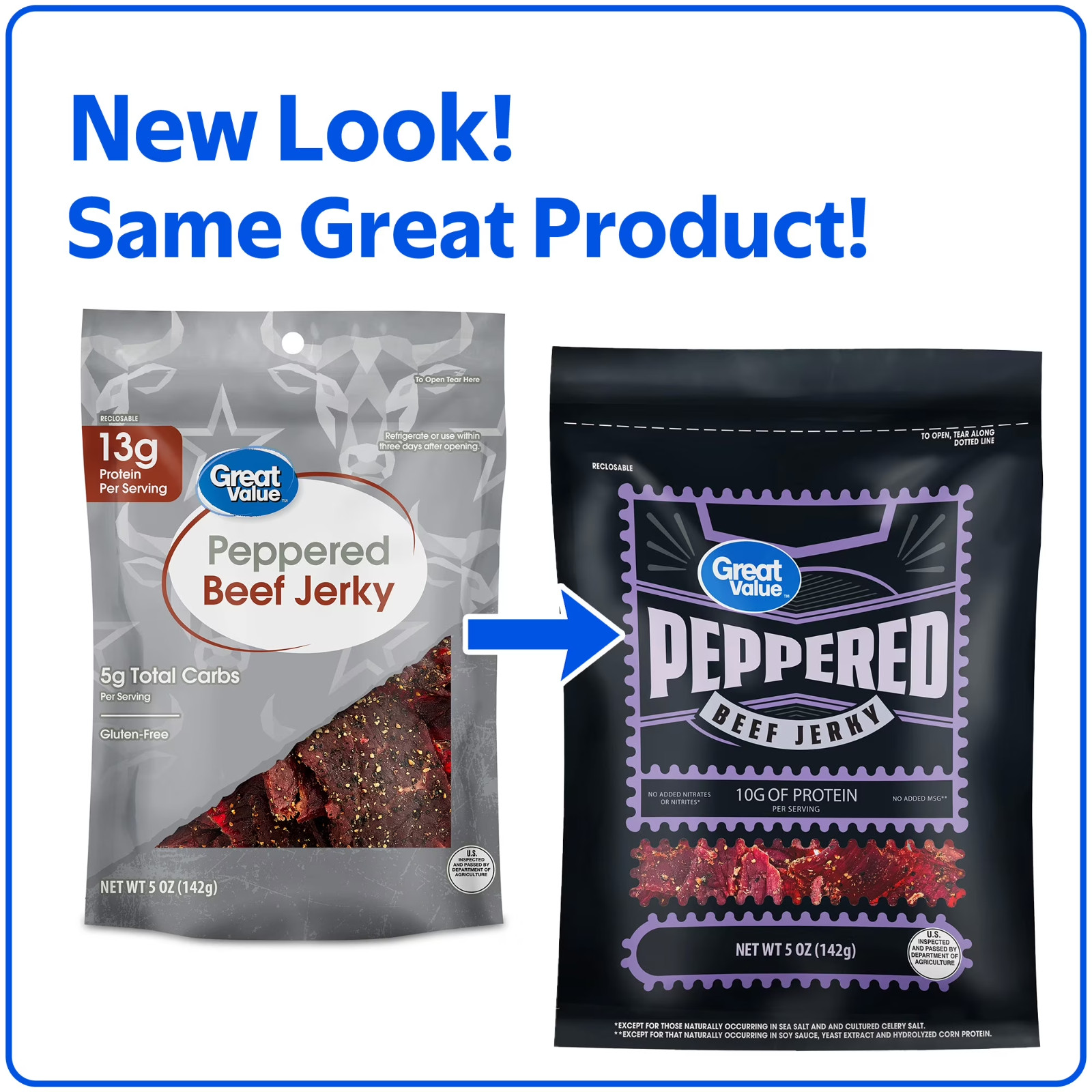 Great Value Peppered Beef Jerky, 5 Oz…