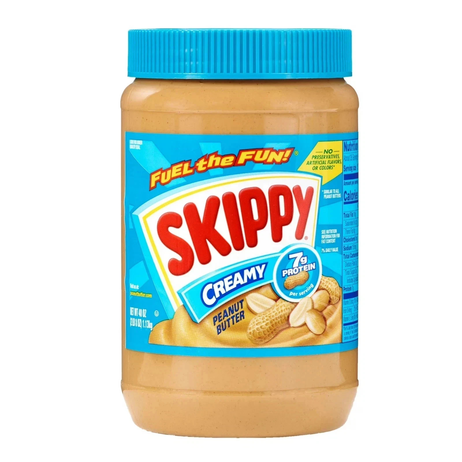 SKIPPY Peanut Butter, Creamy, 7 g protein per serving, Shelf-Stable, 40 oz Plast