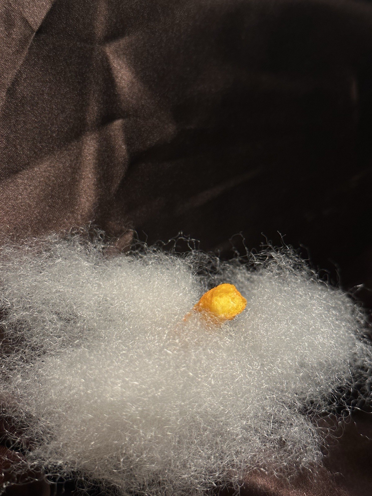 SHAI HULUD-shaped puff (LesserEvil Cheese Puff, cheese flavor)