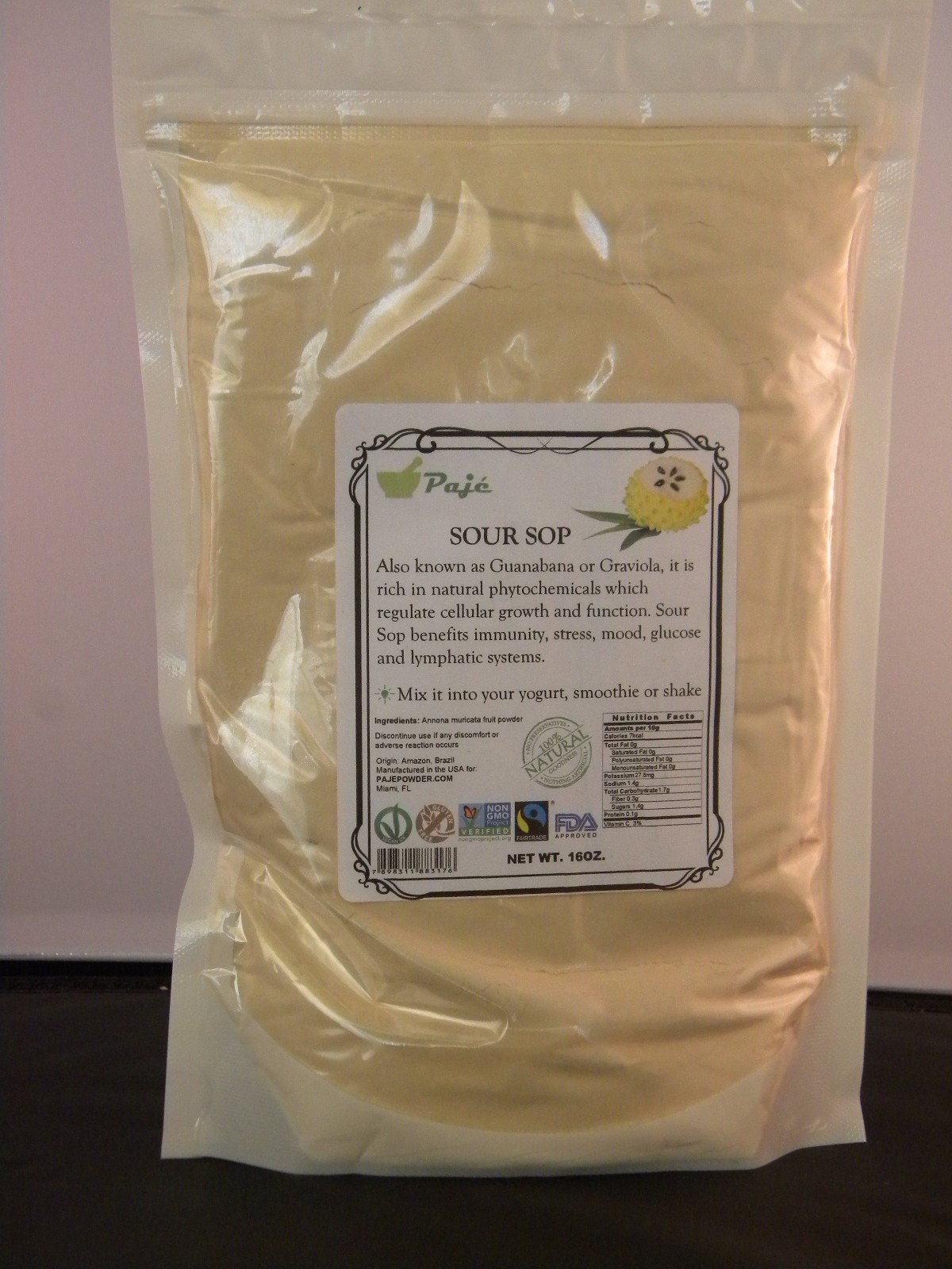 GRAVIOLA powder 4oz 8oz 16oz 32oz 4lb 5lb 10lb Guanabana SOURSOP – Paje