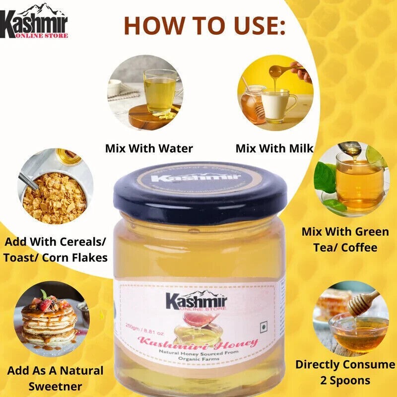 500g Premium Kashmiri Honey Raw,Unfiltered & Natural | Himalayan Valley Harvest.