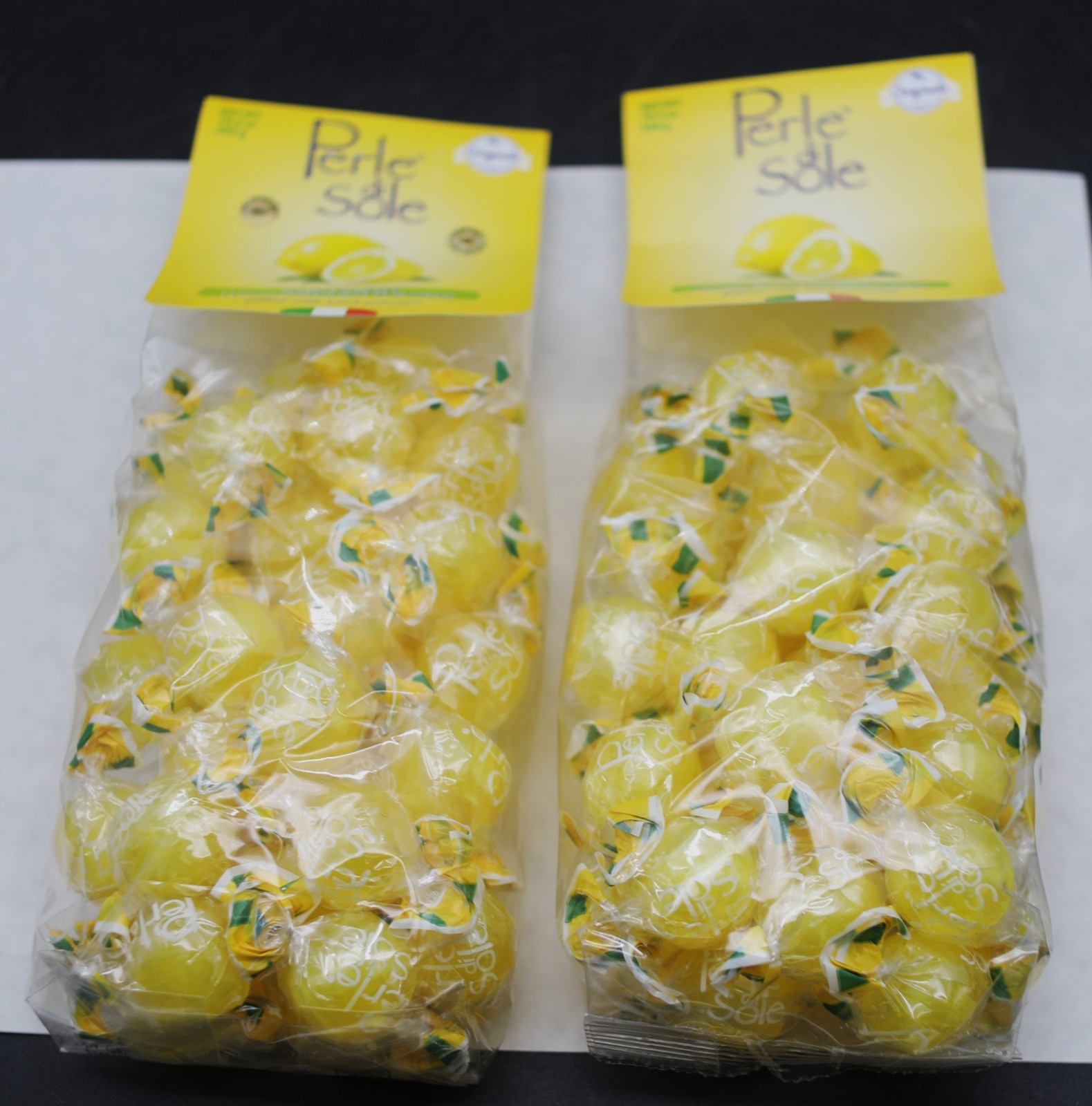 2 Bags 10.5 Oz Ea/ 21 Oz Total Perle Di Sole Hard Candies Lemon Flavored 2029