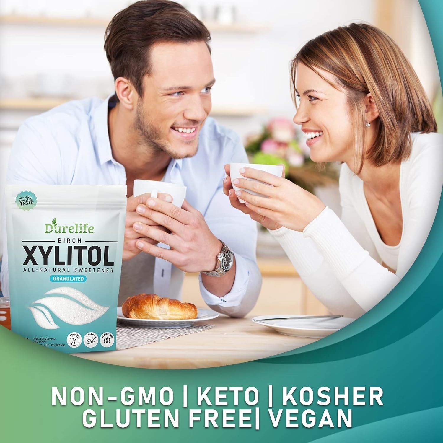 XYLITOL Sugar Substitute 4 OZ Made From 100% Pure Birch Xylitol NON GMO – Glu…