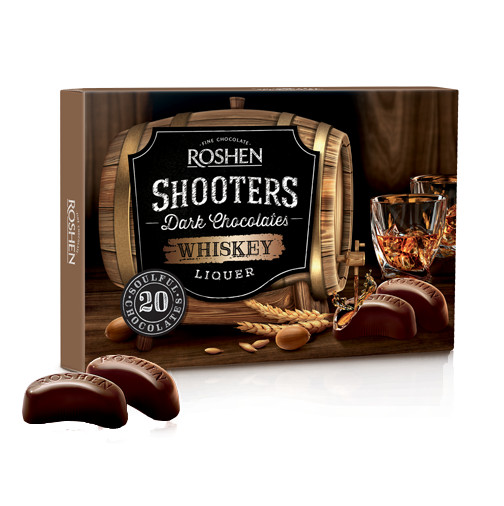 Roshen Shooters Chocolate Candies Rum, Brandy, Whiskey Liqueur 3 Packs