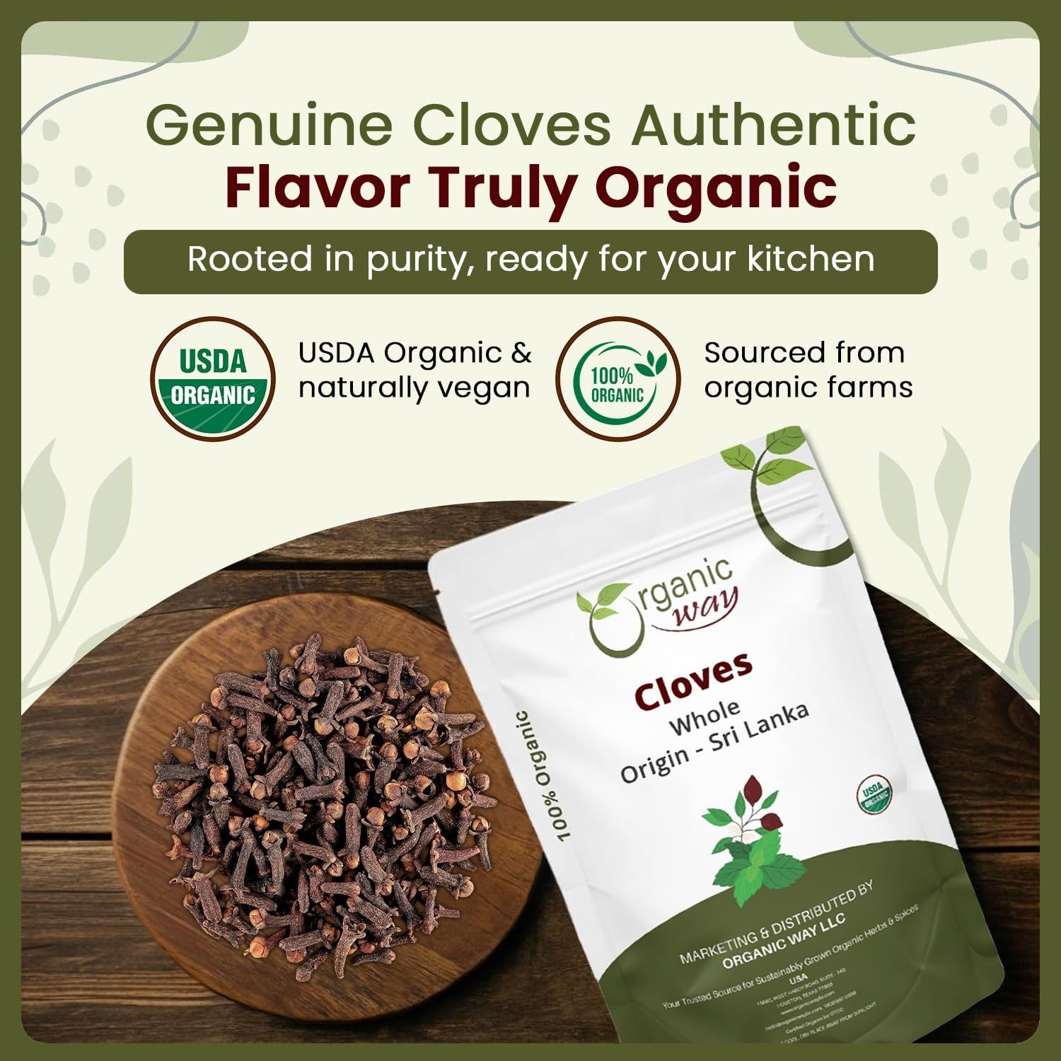 Organic Way Hand Selected Cloves Whole – Organic, Kosher & USDA Certified