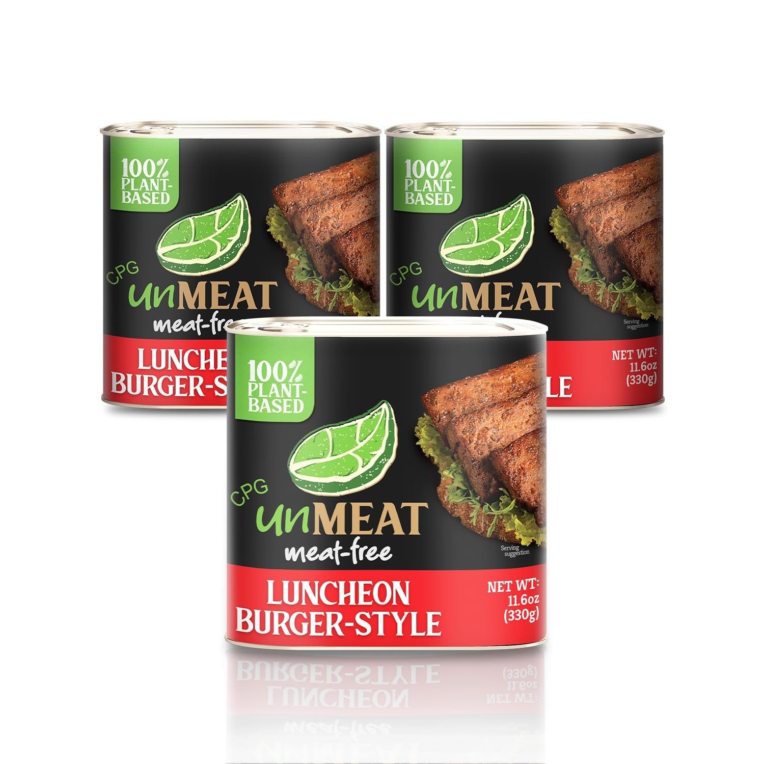 unMEAT Luncheon Meat, Beef Burger Style Plant Based (11.6 oz) 3, 6 or 12 Pack