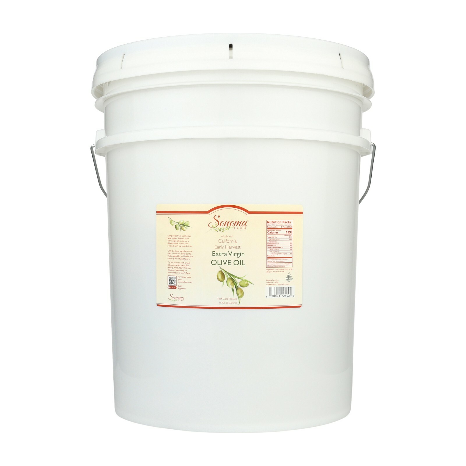 2023 Crop Extra Virgin Olive Oil Cold Pressed Bulk 5 Gallon 19 Liter