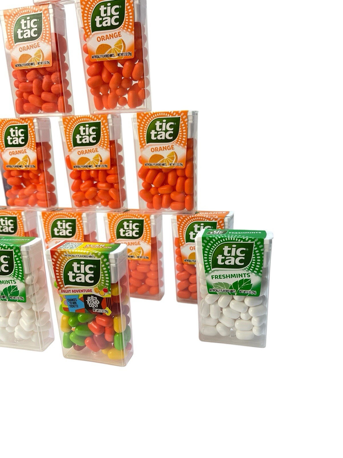 Lot of 14 Tic Tac Orange, Mint & Fruity Flavored Fresh Stock NEW
