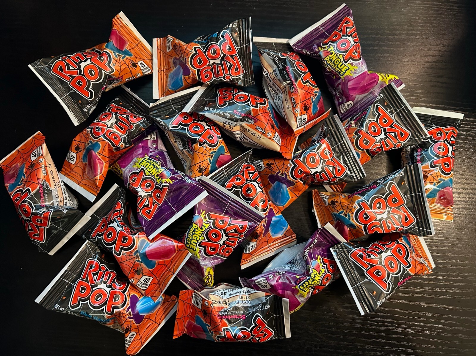 20 Ring Pop Purpleberry Punch Strawberry Blue Rasberry Hard Candy Exp 06/25