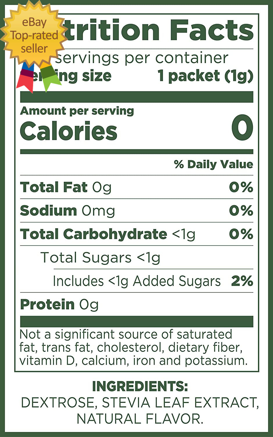 Stevia Sweetener 28.2Oz (800 Packets) easy to use and handle
