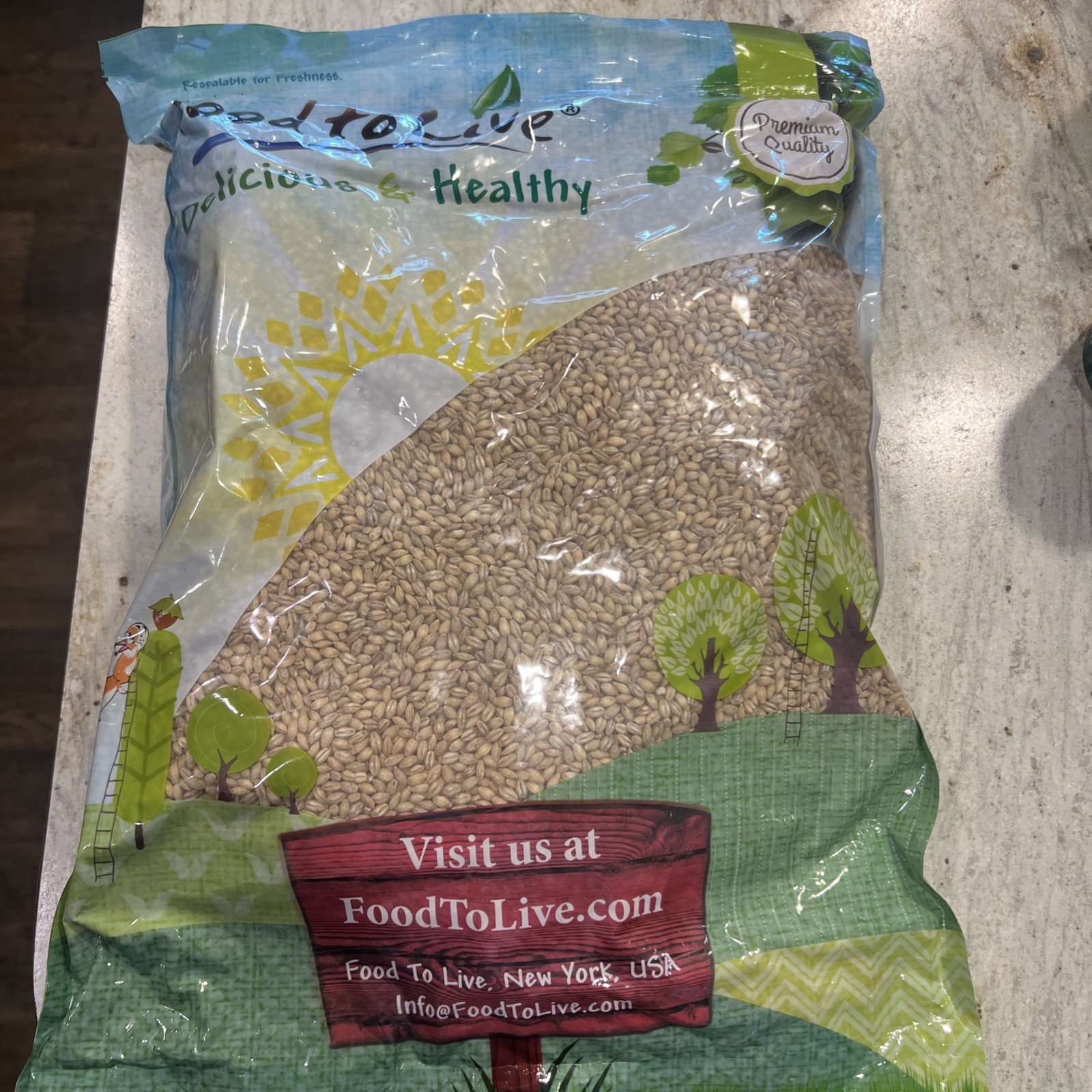 Organic Hulled Barley – Non-GMO, Kosher, Raw, Vegan – by Food To Live 10lbs