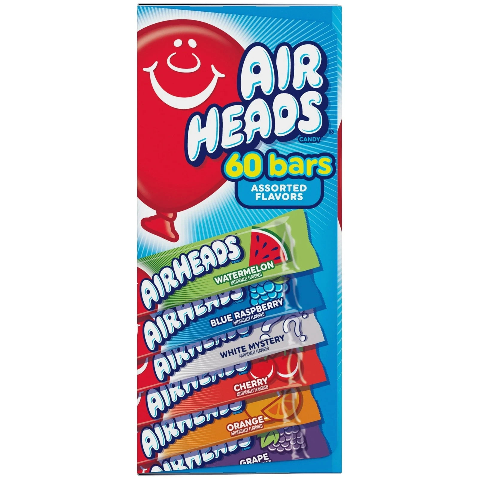 Airheads Chewy Candy Bars, Assorted Flavors, Nut Free, Regular Size, 33 oz, 60 C