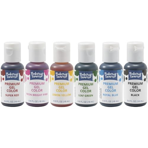 Premium Gel Food Color 6 Bottle Assortment, 4.2 Fl Oz, Edible Coloring For Us…