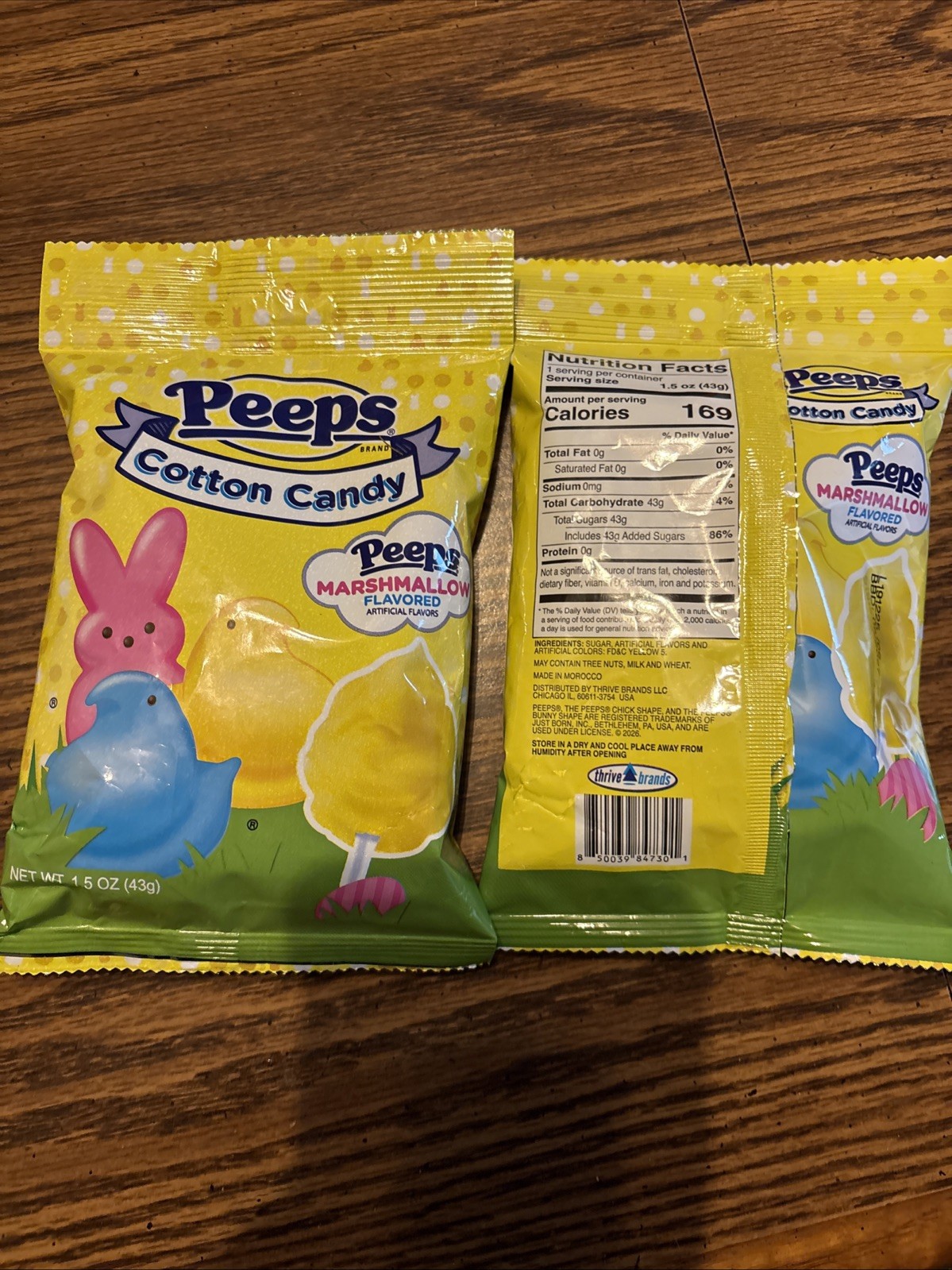 Peeps Marshmallow Flavored Cotton Candy:20Z/56gm. Easter-Brand New See Below