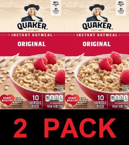 QUAKER Original Instant Oatmeal Whole Grain Oats – 9.8 oz Box- 2 PACK