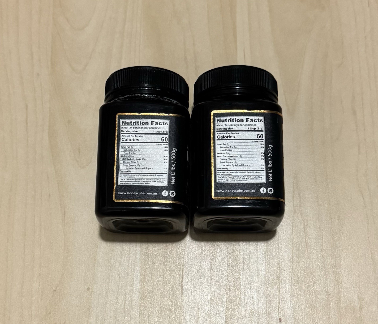 New 2-Pack HoneyCube Australian Manuka Honey Raw 1.1lb 100+ MGO, Exp:01/2029+