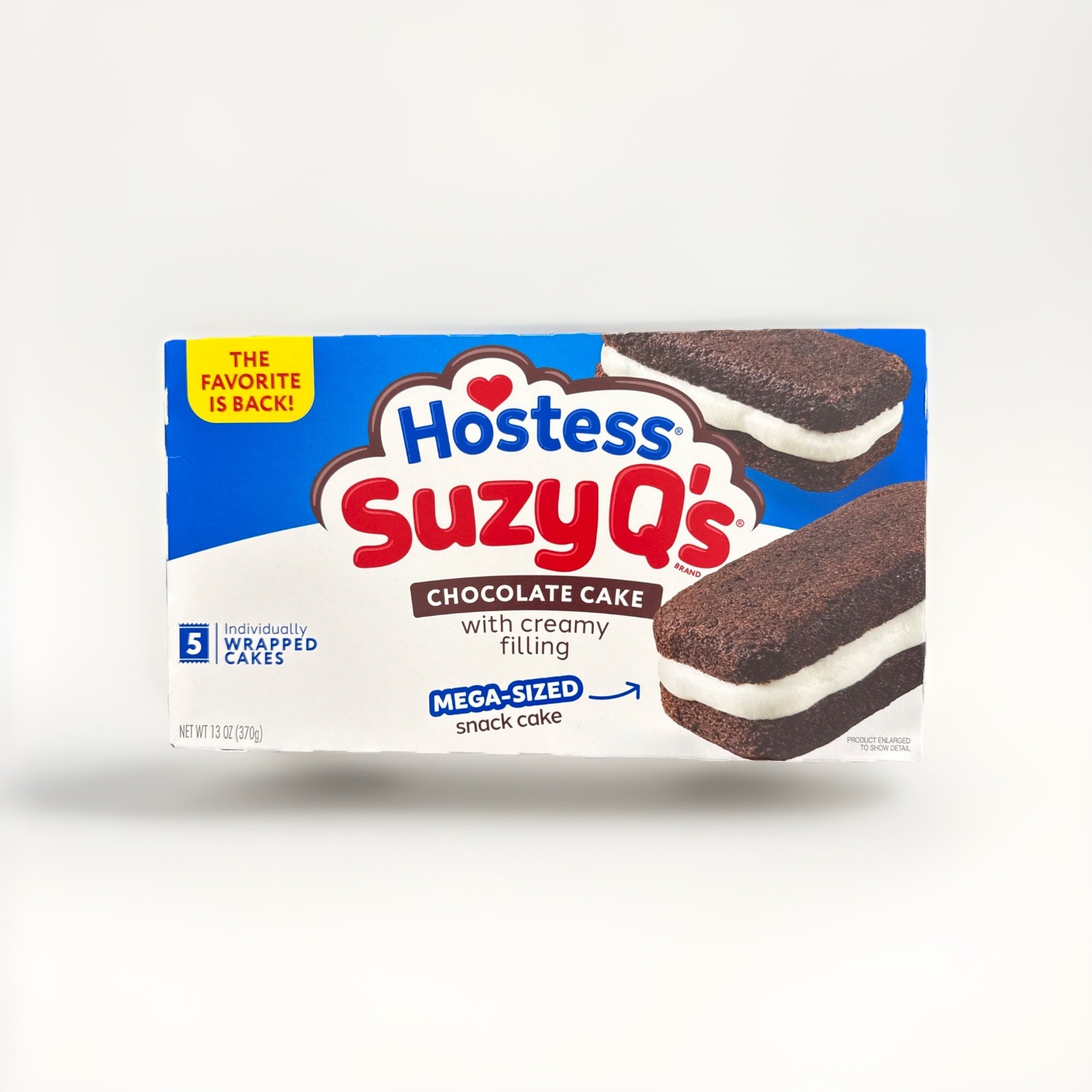 HOSTESS SUZY Q’s Chocolate Cakes (5 Mega-Sized Snack Cake) Individually packed.