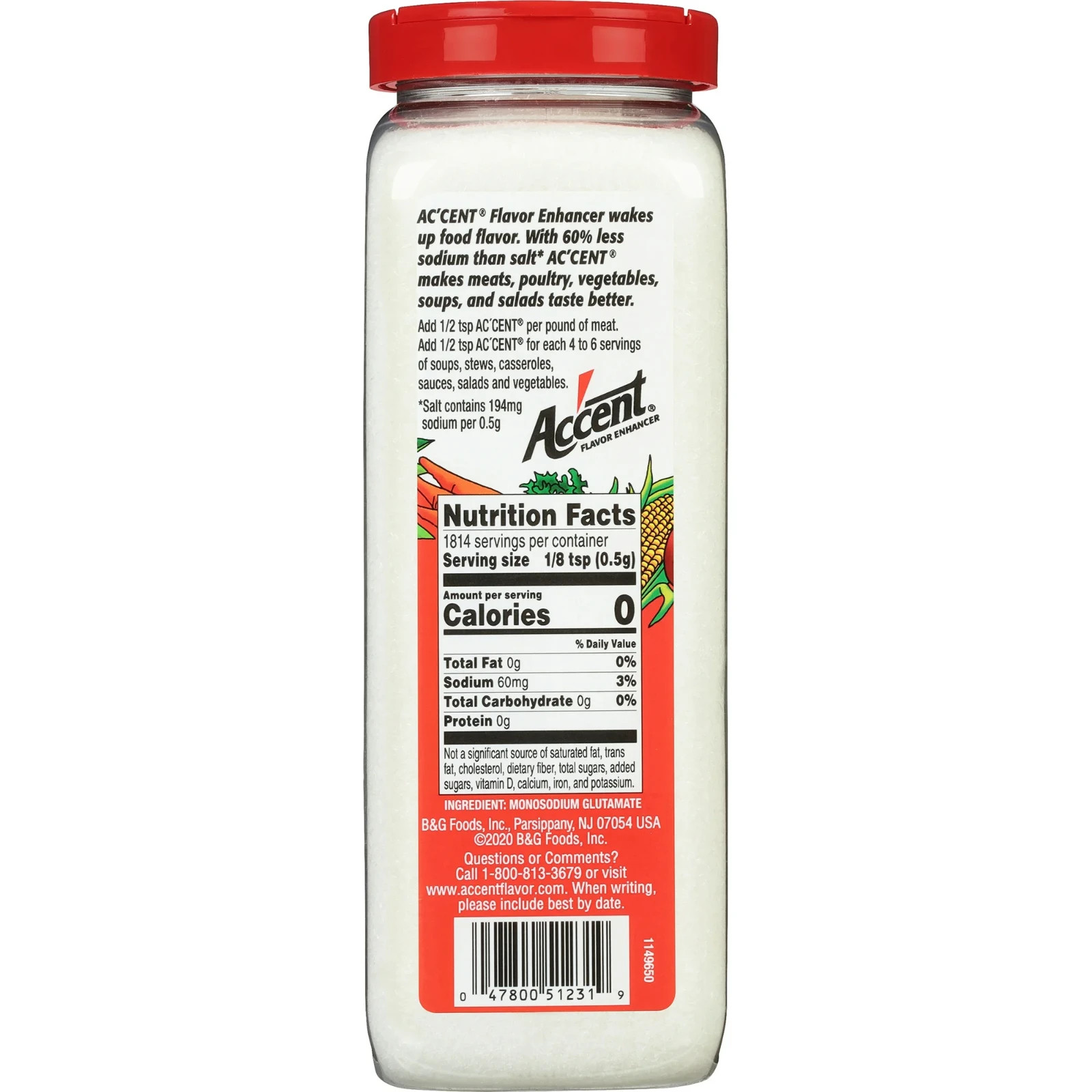 Accent Flavor Enhancer MSG, Kosher, 32 oz