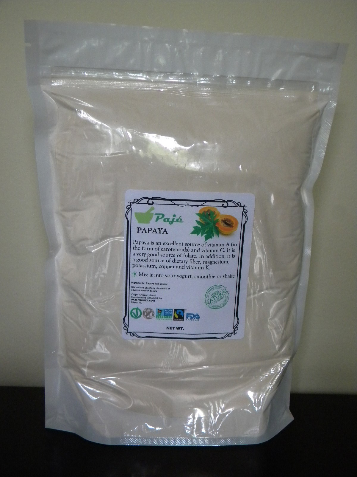 Papaya fruit powder 32oz 2lb PAJE – digestive aid , vitamins – PAJE POWDER