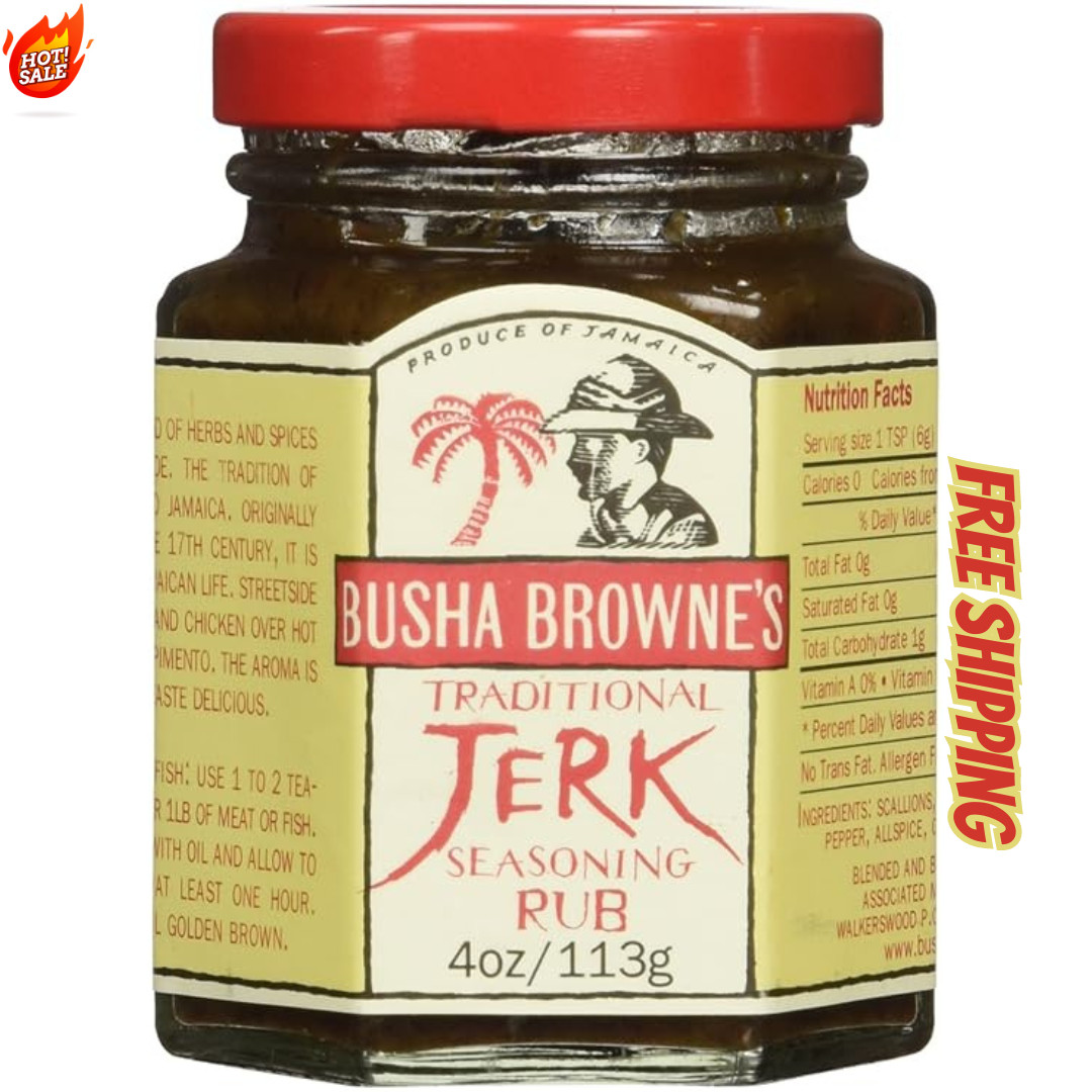 Busha Browne Jerk Seasoning Rub, 4 oz Free Shipping