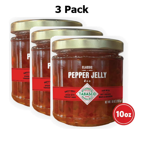 Classic Pepper Jelly Dairy-Free Spice Up Appetizers Medium Heat 10 oz 3 Pack