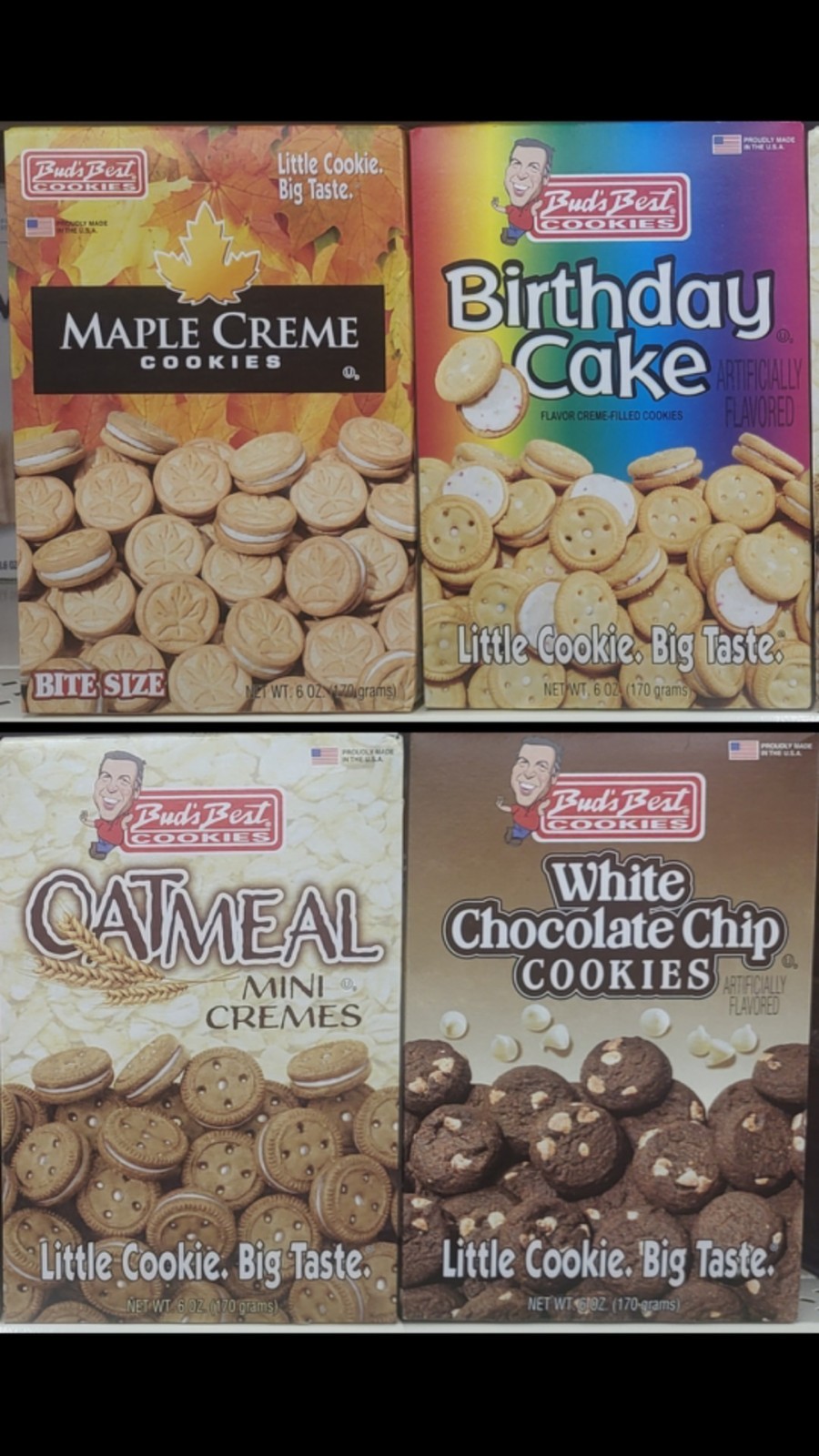 4 Pack Variety Bud’s Best Cookies Birthday Cake Maple Oatmeal White Chocolate