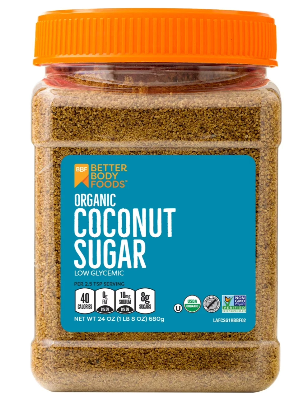 BetterBody Foods Organic Coconut Palm Sugar, 24 Oz New