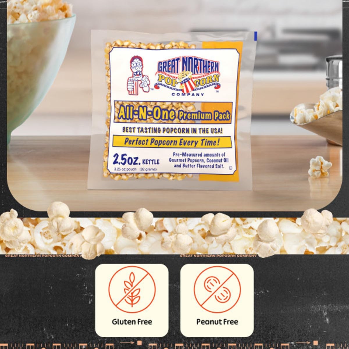 12-Count Popcorn Packs – 2.5 Ounce Kernels Salt Oil by Great Northern