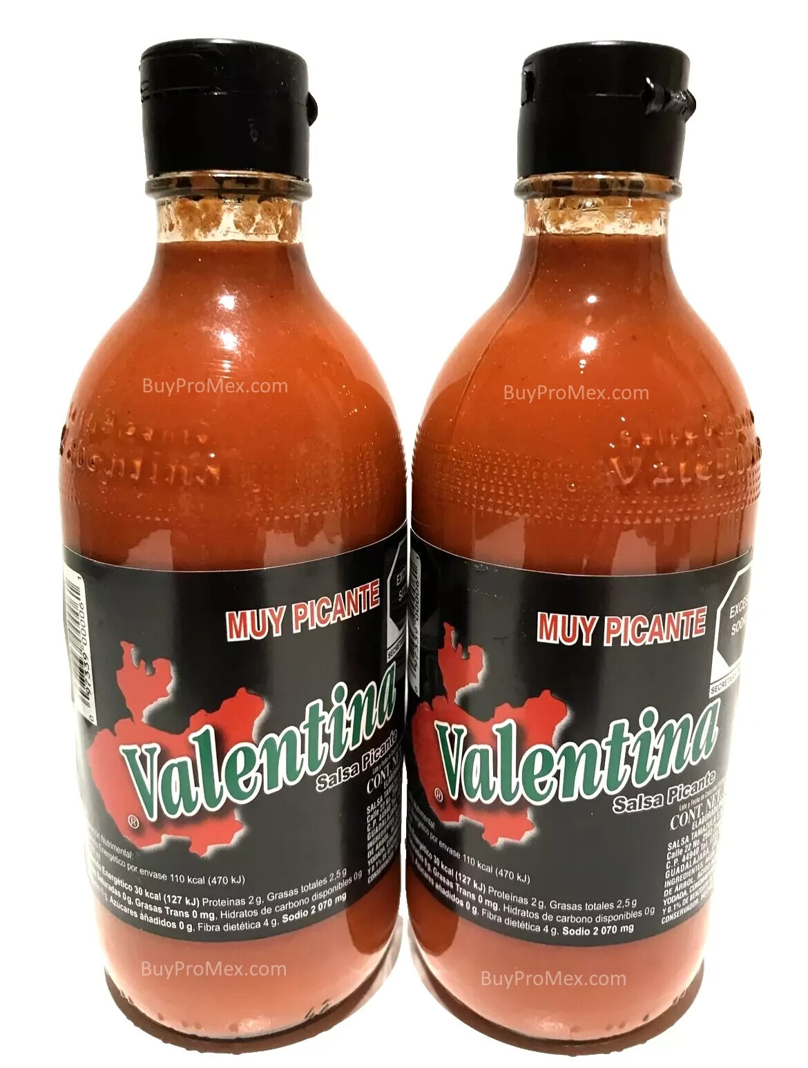 4-Pk Salsa Valentina muy Picante Mexican Hot Sauce Valentina 370ml/12.51floz