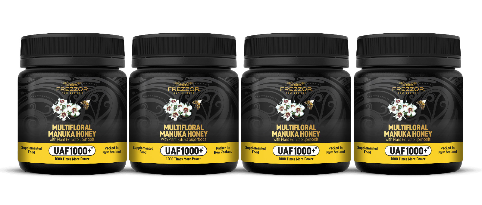 FREZZOR NEW ZEALAND MULTIFLORAL MANUKA HONEY Cold & Flu Symptom Relief 4 Jars!
