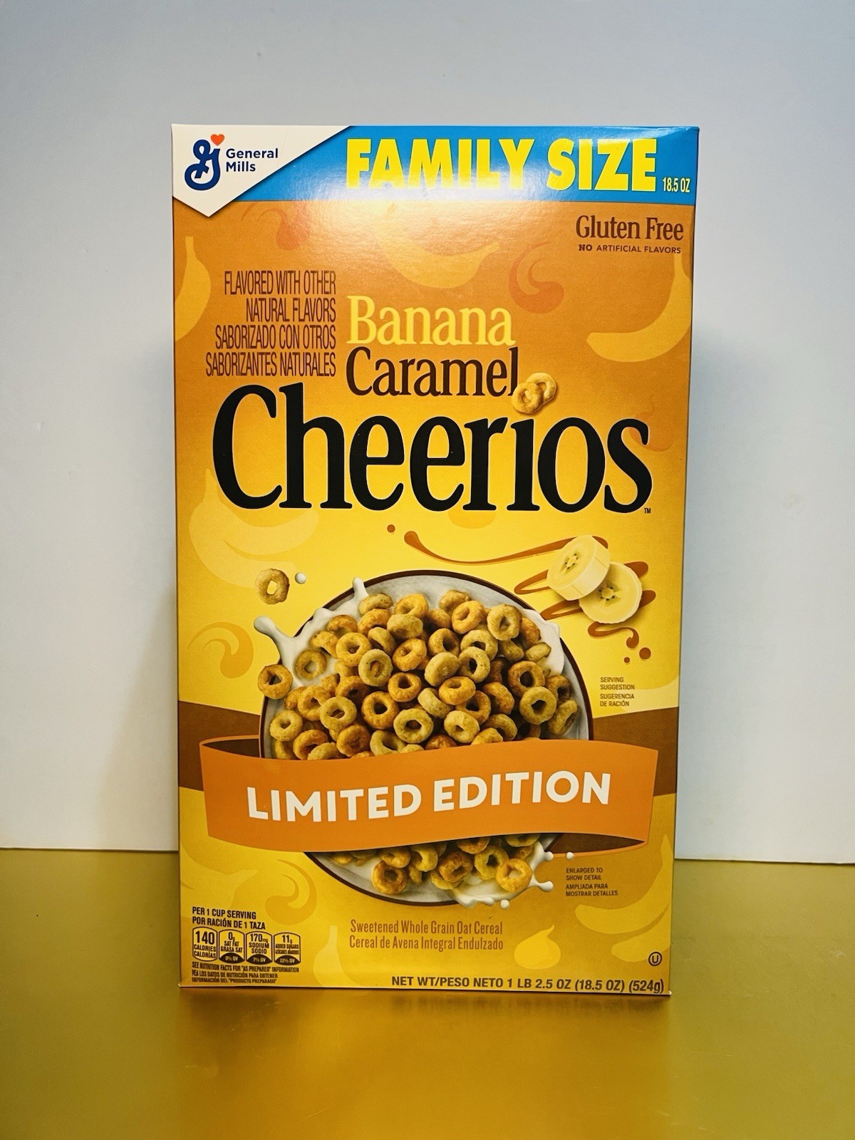 🔵 New Limited Edition Cheerios BANANA CARAMEL Gluten Free Oat Cereal 18.5oz